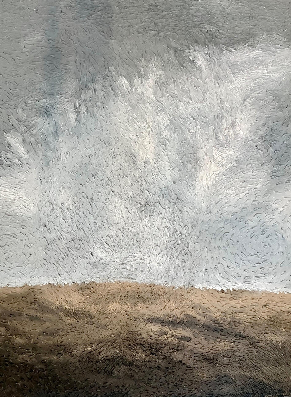 Contemporary Abstraction · Oil on canvas, Layered texture on an atmospheric landscape.