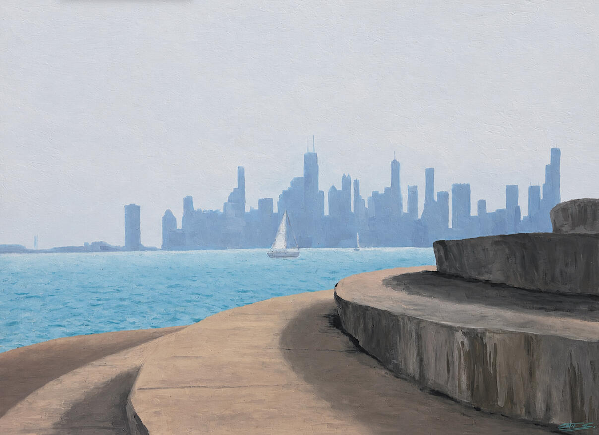 Contemporary Landscape Realism · Oil on canvas, The exact view from the place where I proposed to my wife.