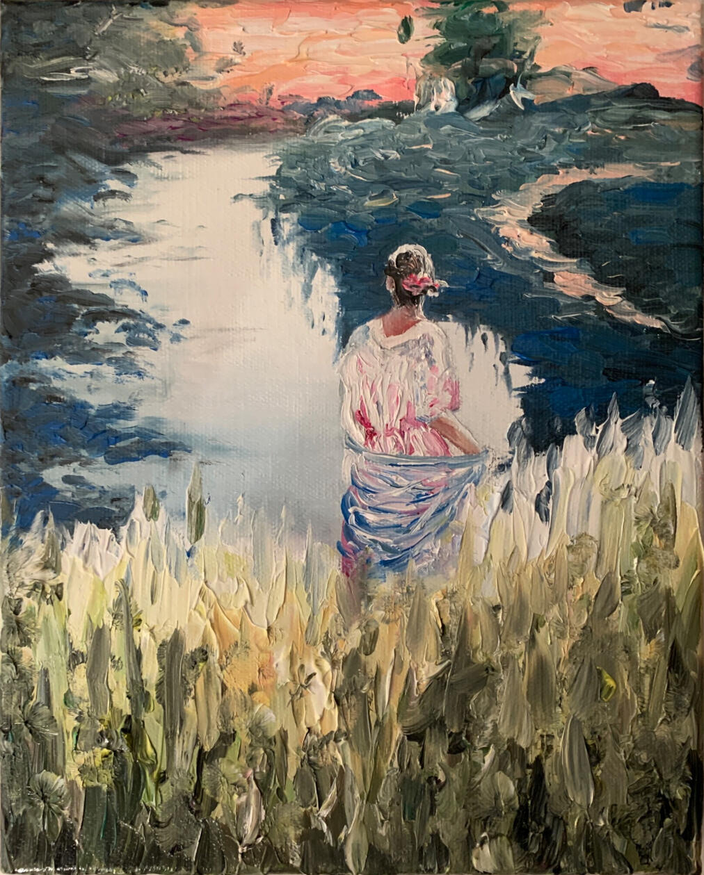 Contemporary Figurative Landscape · Oil on canvas, The third iteration of the same composition, completing a three-painting study of repetition, consistency, and the natural variation of painting by hand.